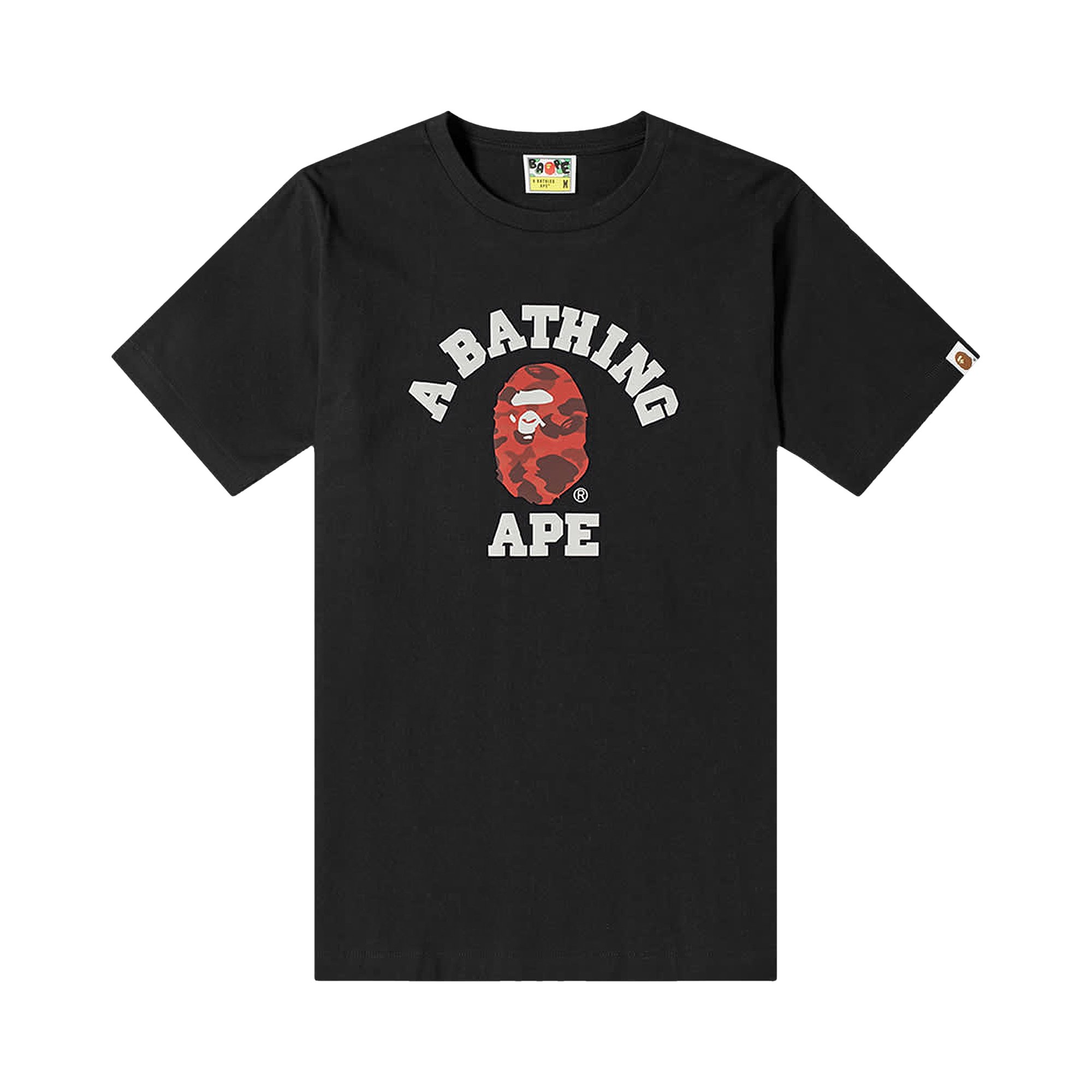 

Камуфляжная студенческая футболка BAPE Reflector Color, черный/красный