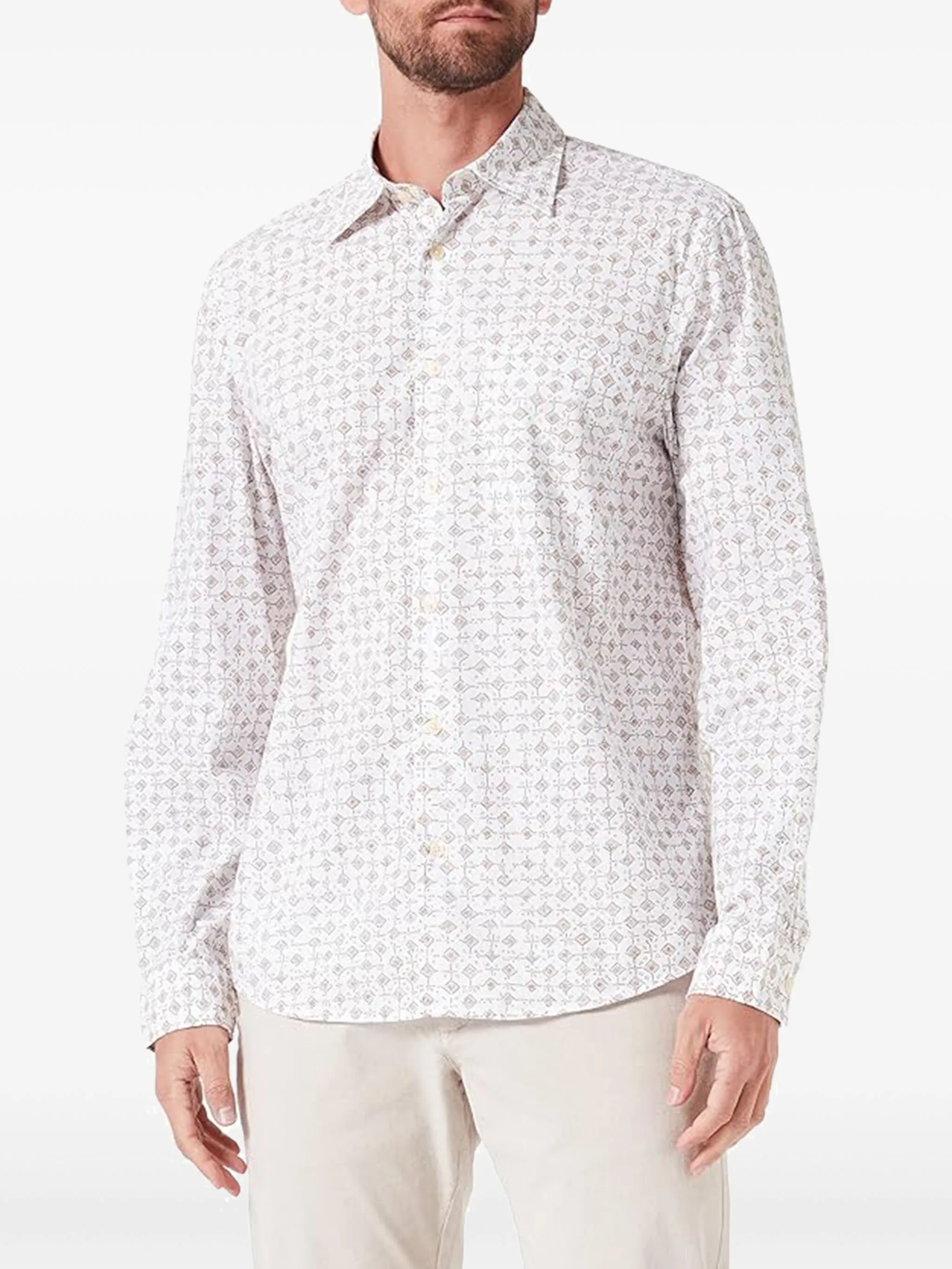 

Рубашка с длинными рукавами и геометричным принтом Marc O'Polo, белый