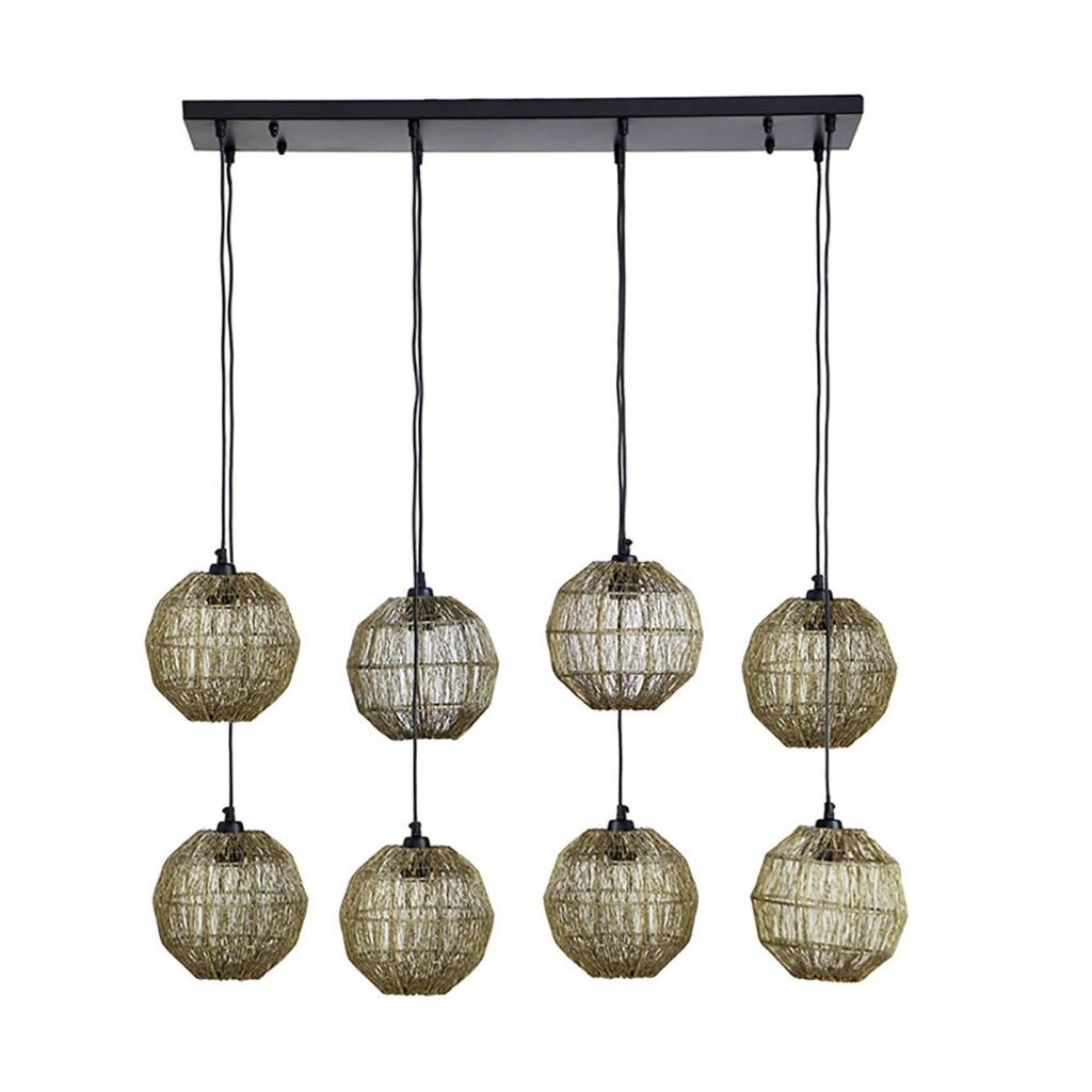 

Подвесной светильник, металлическая сетка, состаренная латунь, В 140 см Globo Lighting