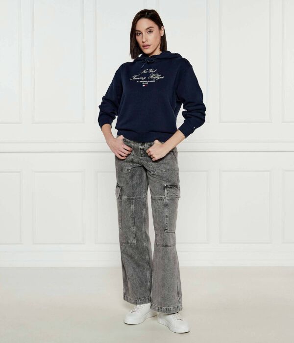 Свитер современный шрифт графика Regular fit Tommy Hilfiger, синий — фото 2