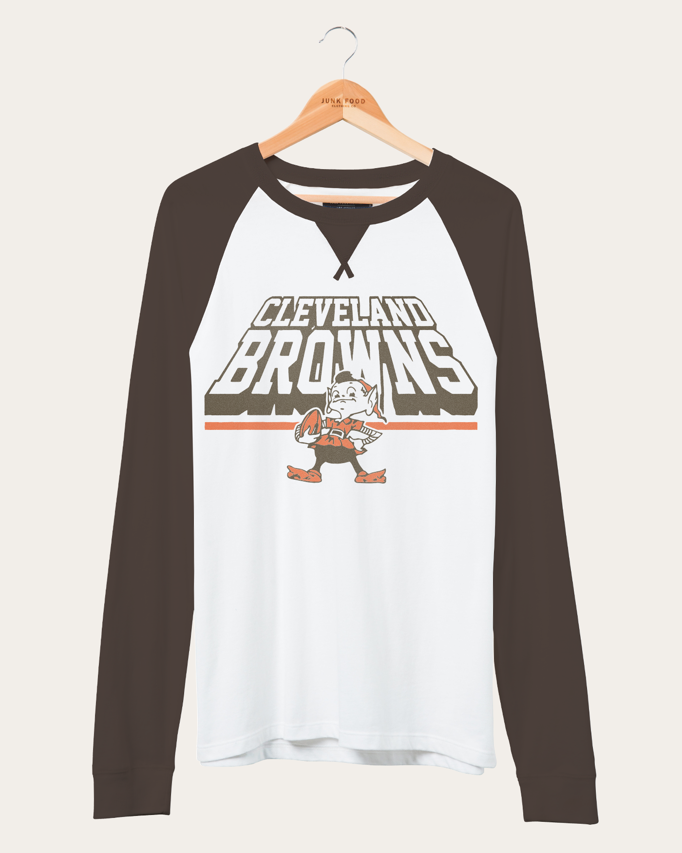 

Футболка-реглан с длинным рукавом NFL Cleveland Browns Colorblock Junk Food Clothing