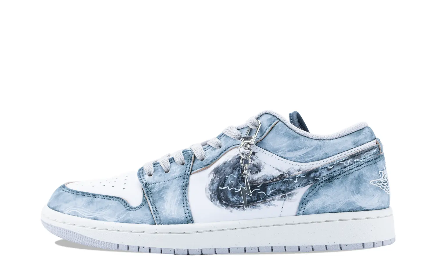 

Jordan Эйр 1 противоскользящие износостойкие низкие винтажные баскетбольные кроссовки мужские синий белый - синий белый, цвет Blue White