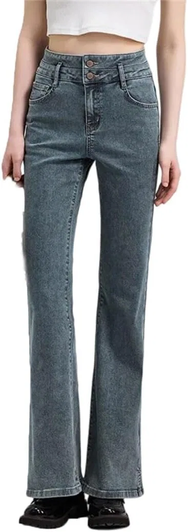 Джинсы клеш Women High Waisted Flare Jeans Light Blue
