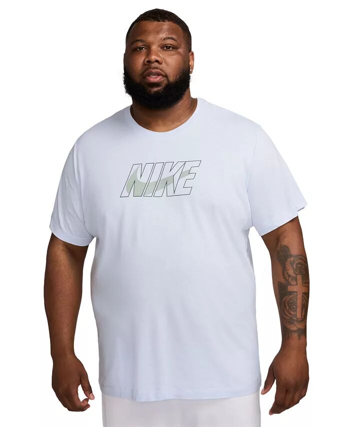 

Мужская футболка с логотипом и графическим рисунком Dri-FIT Fitness с короткими рукавами Nike, серый