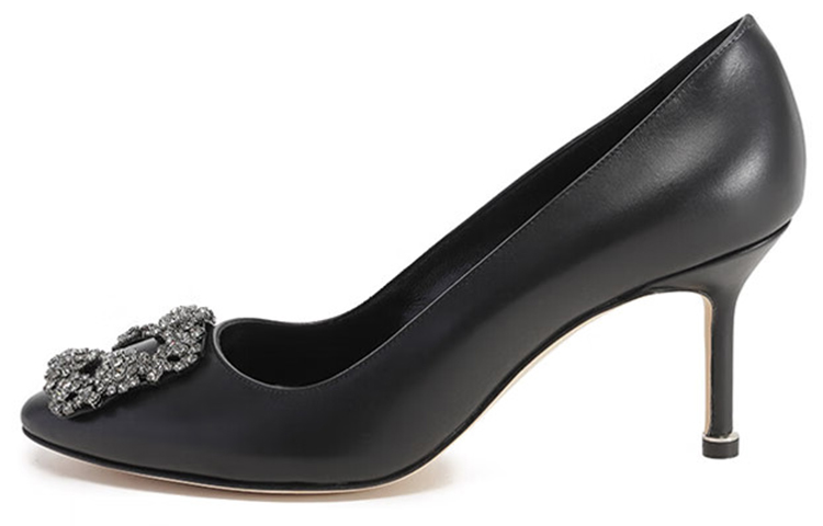 MANOLO BLAHNIK Туфли на высоком каблуке Hangisi Slim Heel 7 см, женские, черные