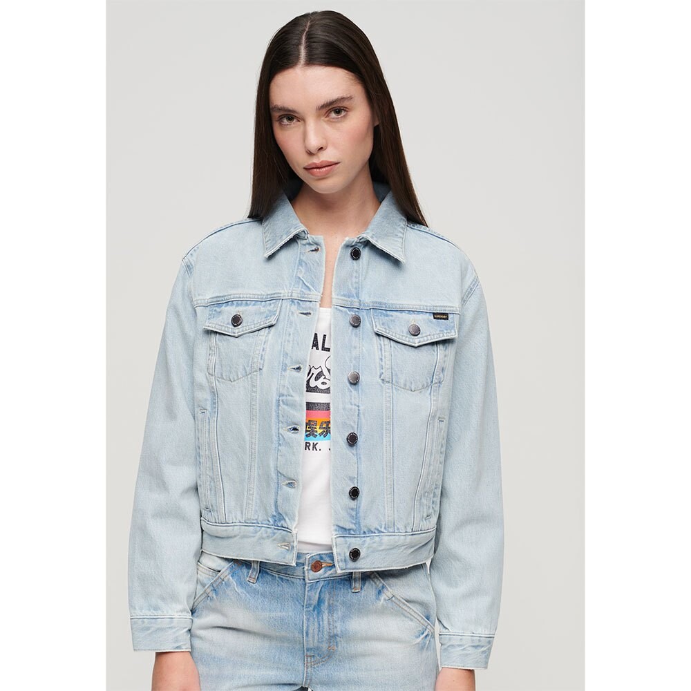 

Куртка Superdry Embroidered Trucker Denim, синий