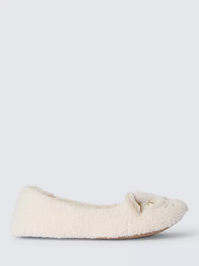 Тапочки John Lewis Cat Ballerina, цвет winter white