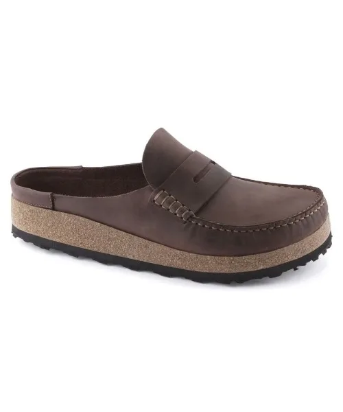 Мужские мокасины из нубука Naples BIRKENSTOCK тёмно-коричневые