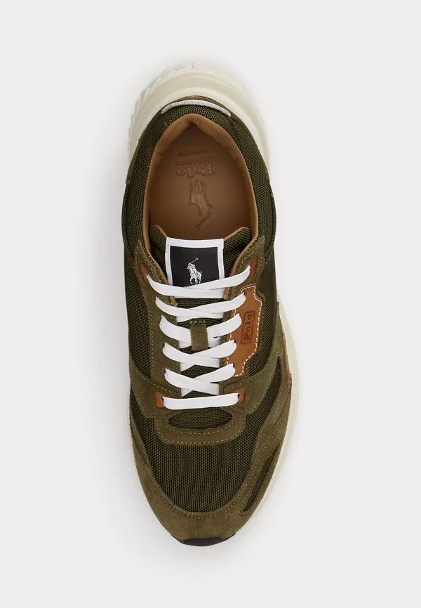Современные кроссовки modern trainer 200 с замшевыми вставками Polo Ralph Lauren, Olive Green — фото 4
