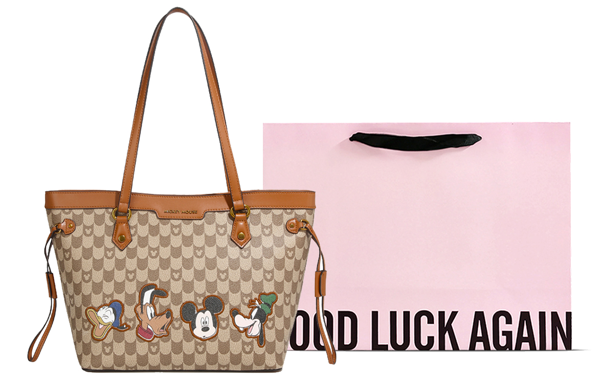

Disney Микки ПУ наплечная сумка обычная женская хаки, Khaki+Exquisite Shopping Bag