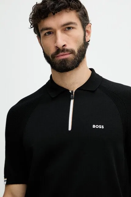 Свитер из смесового хлопка pullover BOSS Green, черный — фото 4