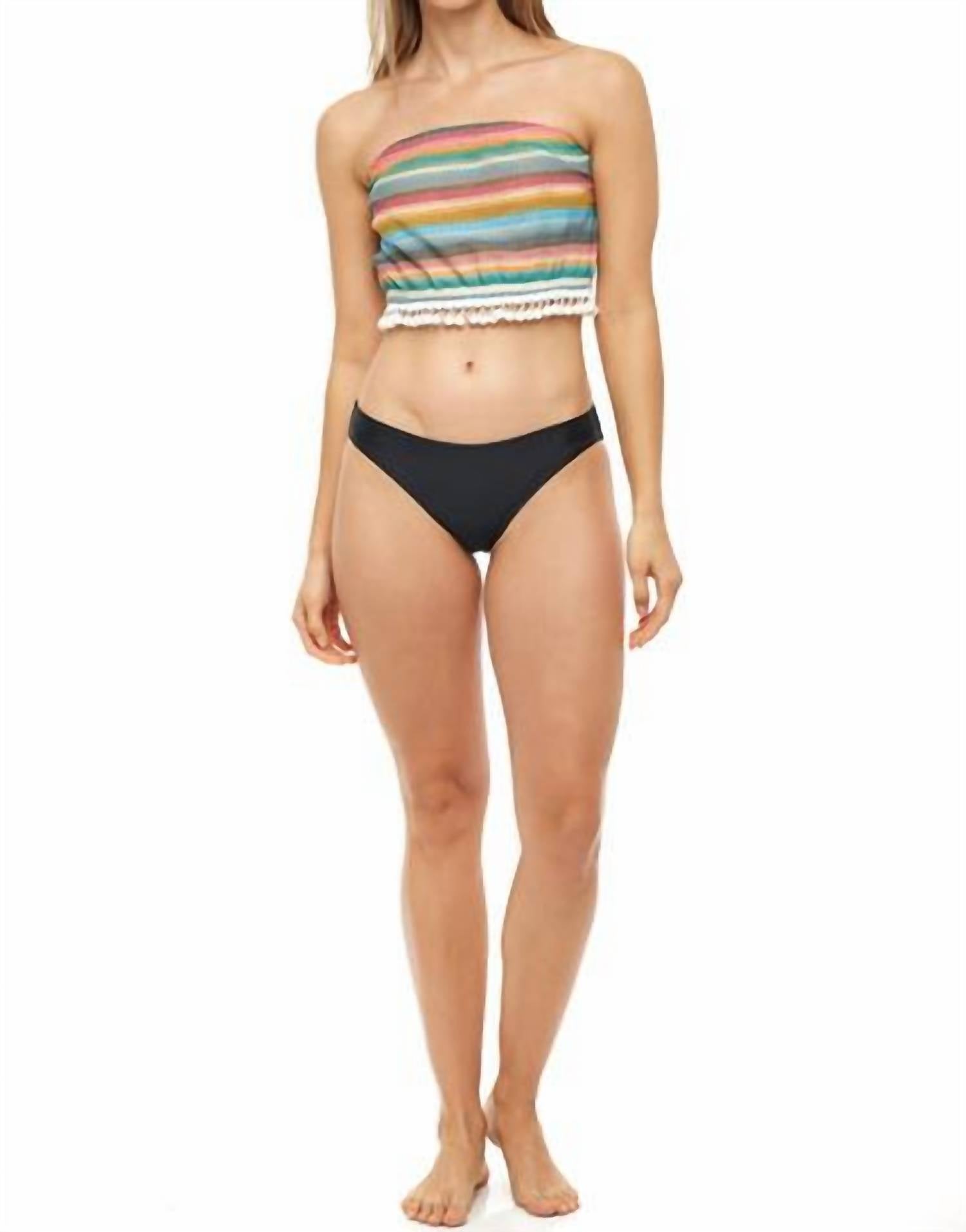 

Пом-пом бандо укороченный топ в конфетти Beach Habitat, Confetti