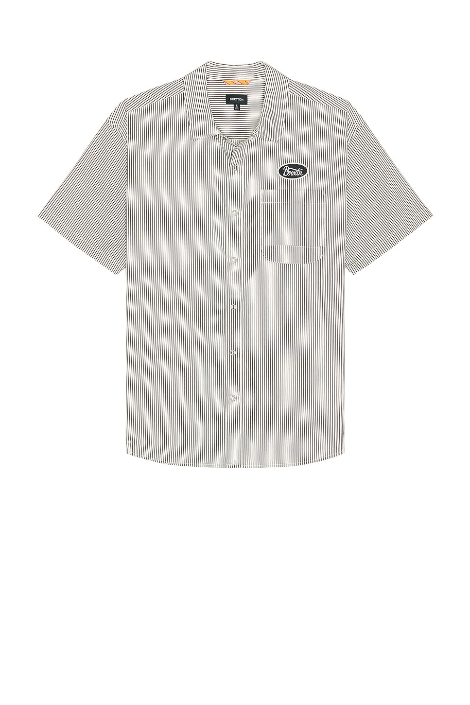 

Короткая строительная рубашка с коротким рукавом Brixton, black & off white stripe