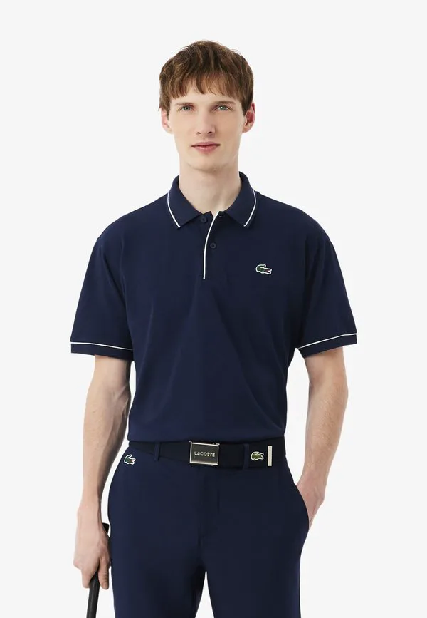 Рубашка поло Lacoste Bleu Nuit, Однотонная, темно-синий