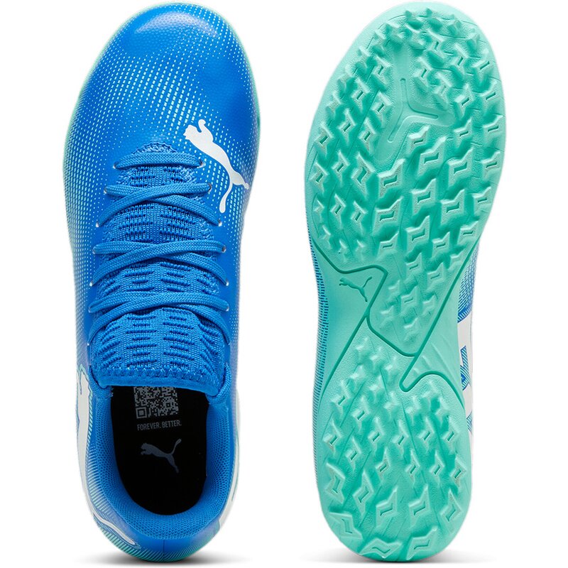 Футбольные бутсы для игры на хард Future 7 Play TT JR Puma, цвет hyperlink blue-mint-puma white — фото 2
