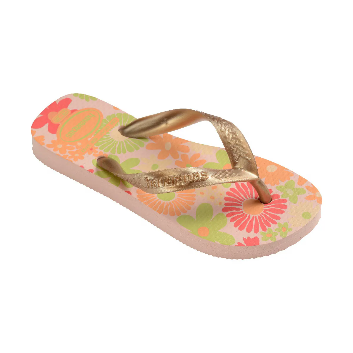 Гав. Детские шлепанцы Kids Flores Ballet Rose 356 Havaianas, принт/розовый — фото 2
