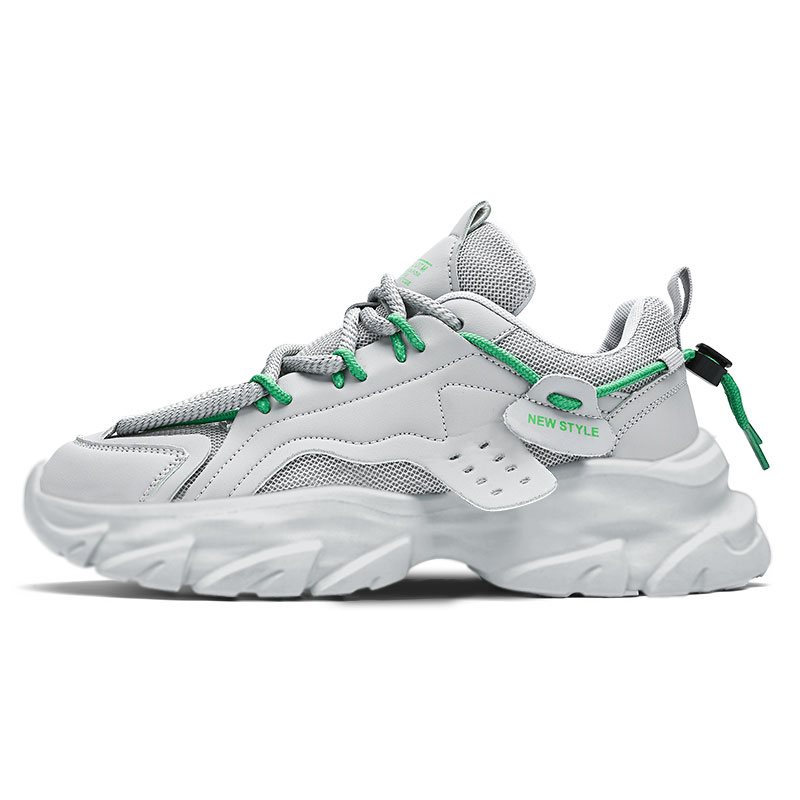 

OFFER-AITR Серые мужские кроссовки AITR с амортизацией, противоскользящей подошвой, утолщенной платформой и низким верхом, цвет Gray