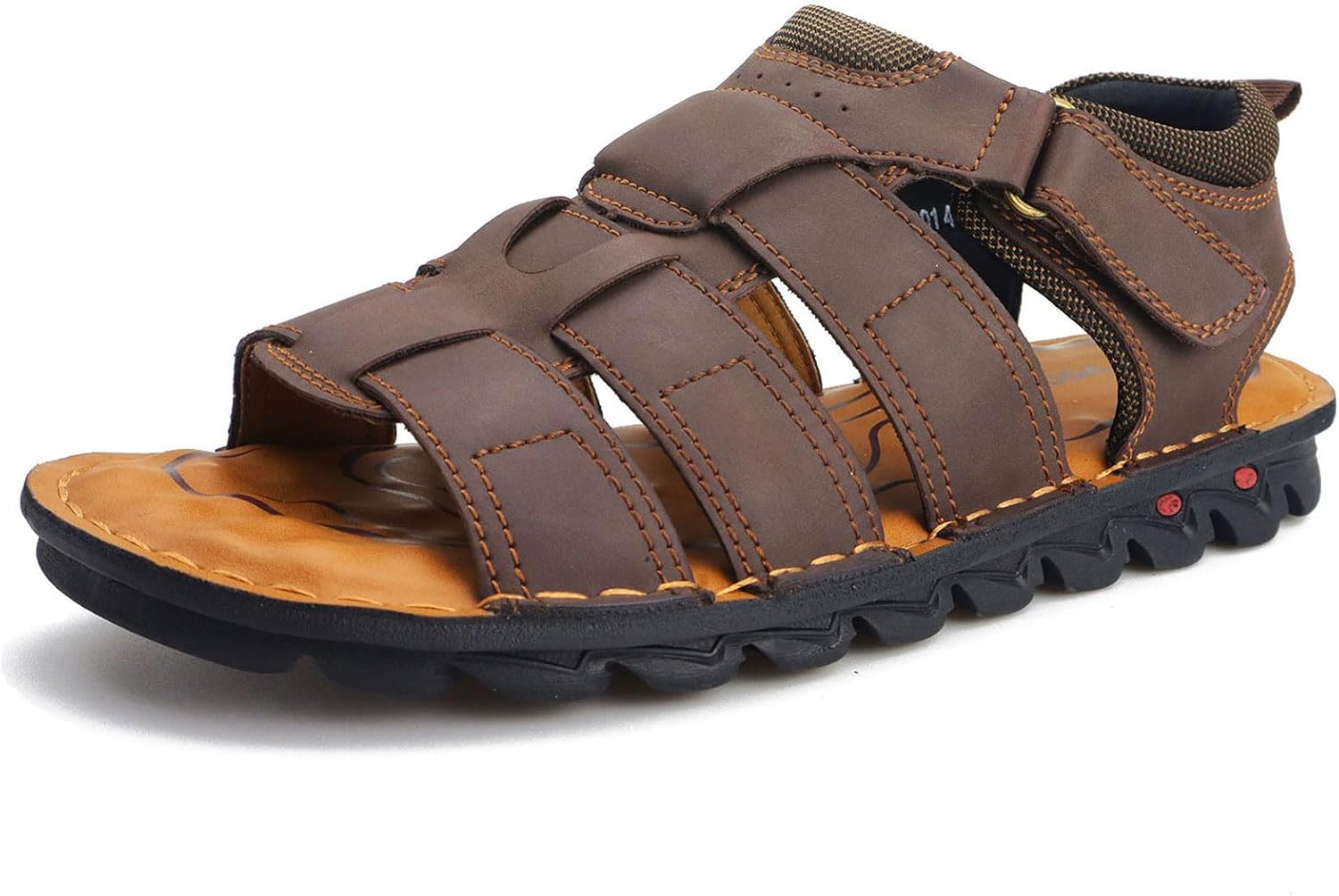 

Мужские сандалии VOCECO с открытым носком, повседневные кожаные рыбацкие, регулируемые, легкие, для летнего отдыха на пляже, коричневый
