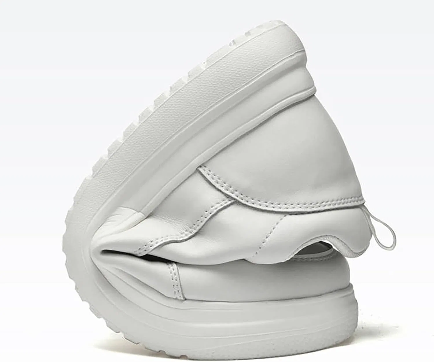 WVONIF Туфли Herren Mit Erhöhung Verstellbarkeit Bequeme rutschfeste Туфли Für Alltag Atmungsaktiv Schnürschuh Unisex 6/8/10 см Höhenanpassung Weiße Sneaker Herren Fußballschuhe Halle — фото 4