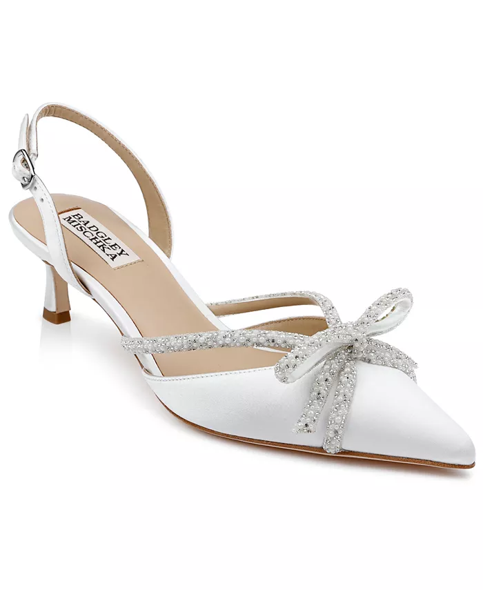 Женские вечерние туфли Angelina с острым носом Badgley Mischka, белый