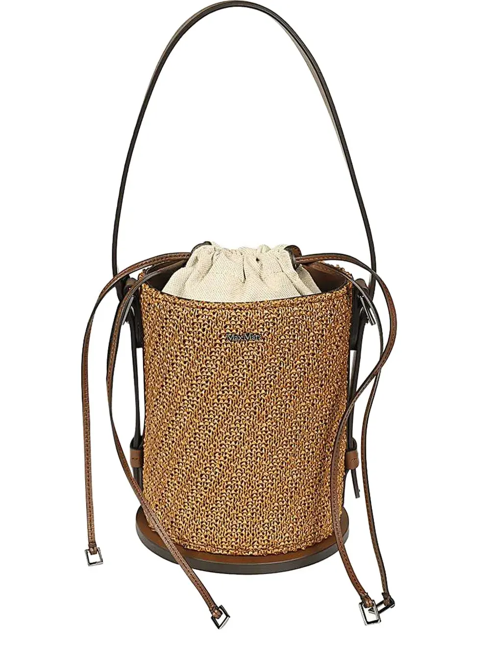 

Плетеная сумка-ведро MAX MARA, коричневый