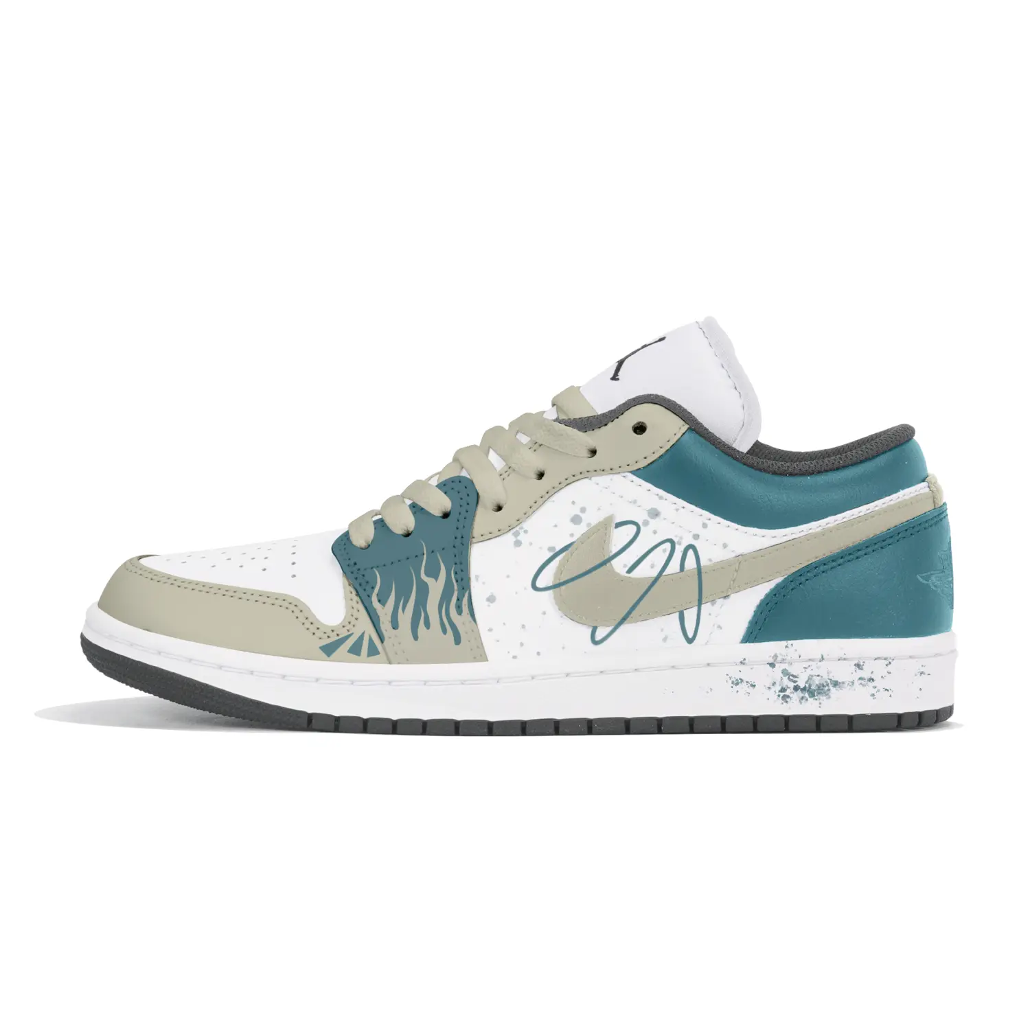 

Кроссовки баскетбольные мужские Air 1 Dust Low Flame Abrasion Resistant низкие винтажные teal Jordan, Teal