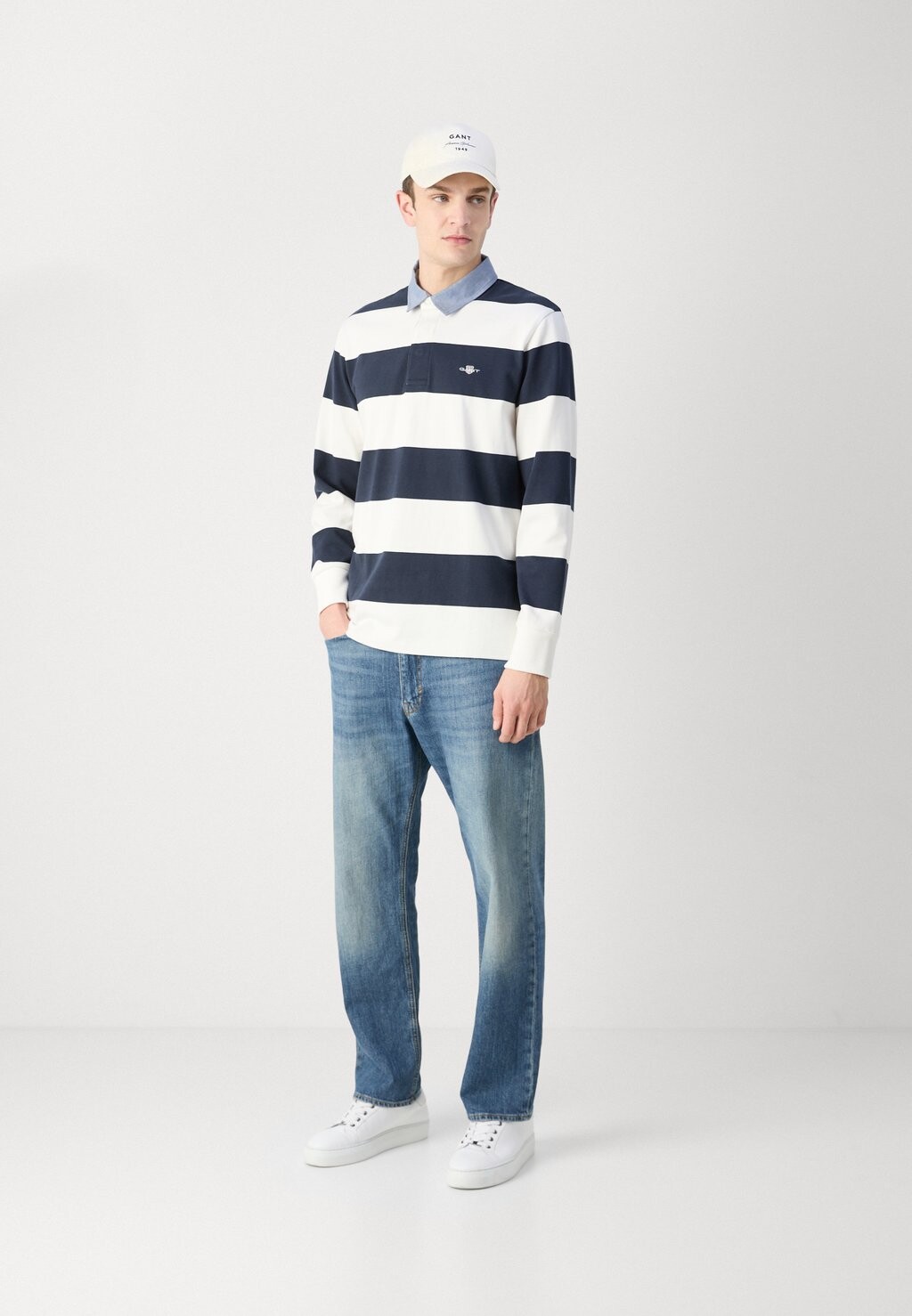 

Топ с длинными рукавами STRIPE HEAVY RUGGER GANT, молочный