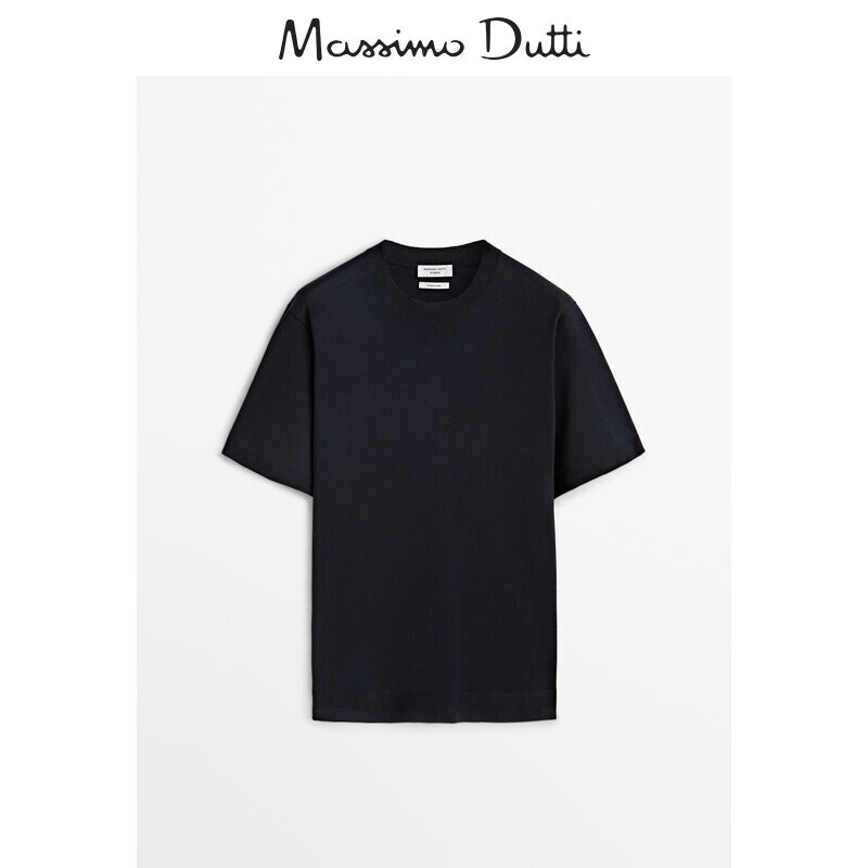 

Футболка трикотажная мужская Massimo Dutti свободного кроя, темно-синий