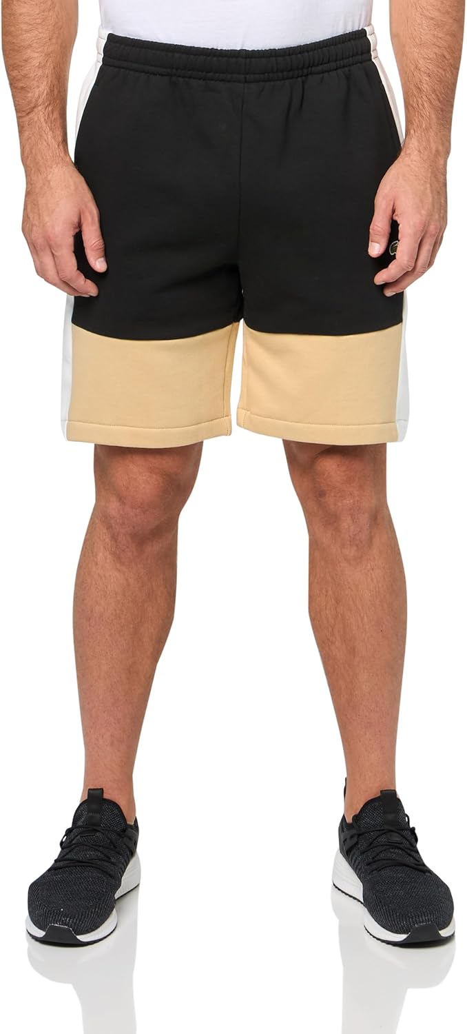 

Шорты Lacoste мужские Regular Fit с цветными блоками и регулируемой талией, Black/Flour-Croissant