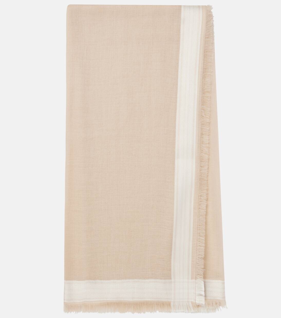 

Шарф из шелка и кашемира Loro Piana, цвет zen stone/white