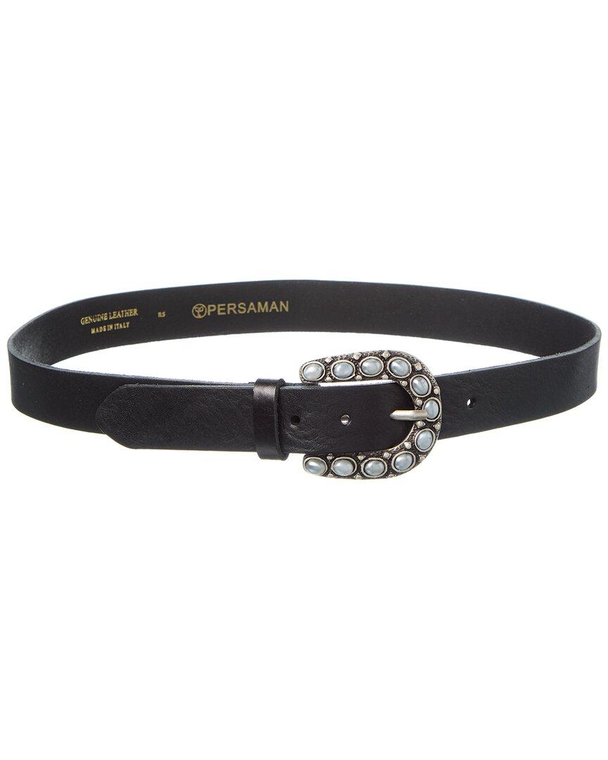 

Кожаный ремень Persaman New York Skylar, черный
