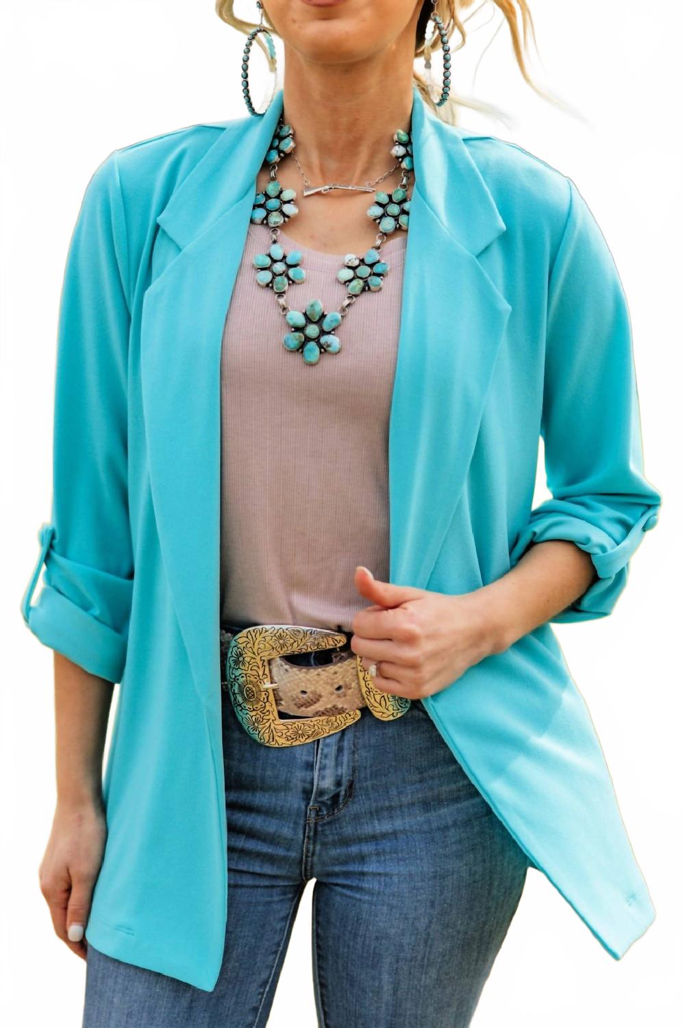 

Бирюзовый бойфренд-блейзер ANDREE BY UNIT