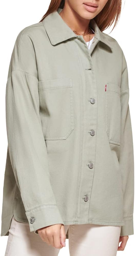 Женская куртка-рубашка Levi's Bull из хлопкового твила (стандартные и большие размеры), Sea Green — фото 4