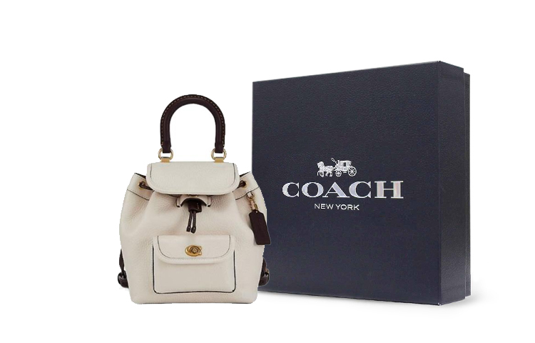 

COACH Сумка рюкзак из коровьей кожи среднего размера женская белая
