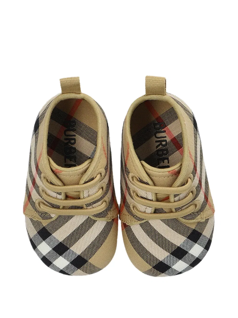 Детские туфельки в клетку Burberry Kids, нейтральный — фото 4