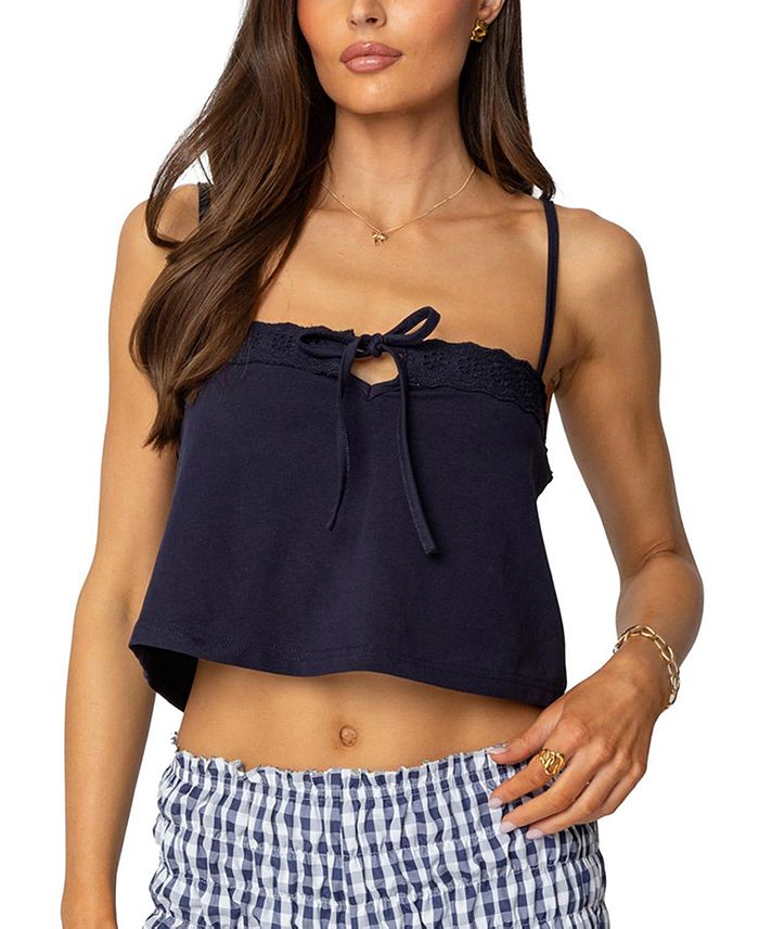 

Топ с завязками Odette Edikted, синий