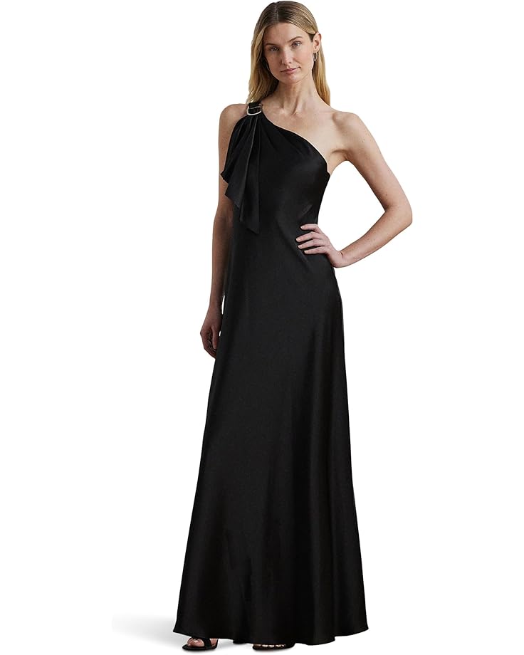 

Платье Lauren Ralph Lauren Satin Charmeuse One Shoulder Gown, черный