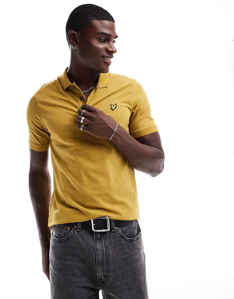 

Желтая однотонная рубашка-поло Lyle & Scott