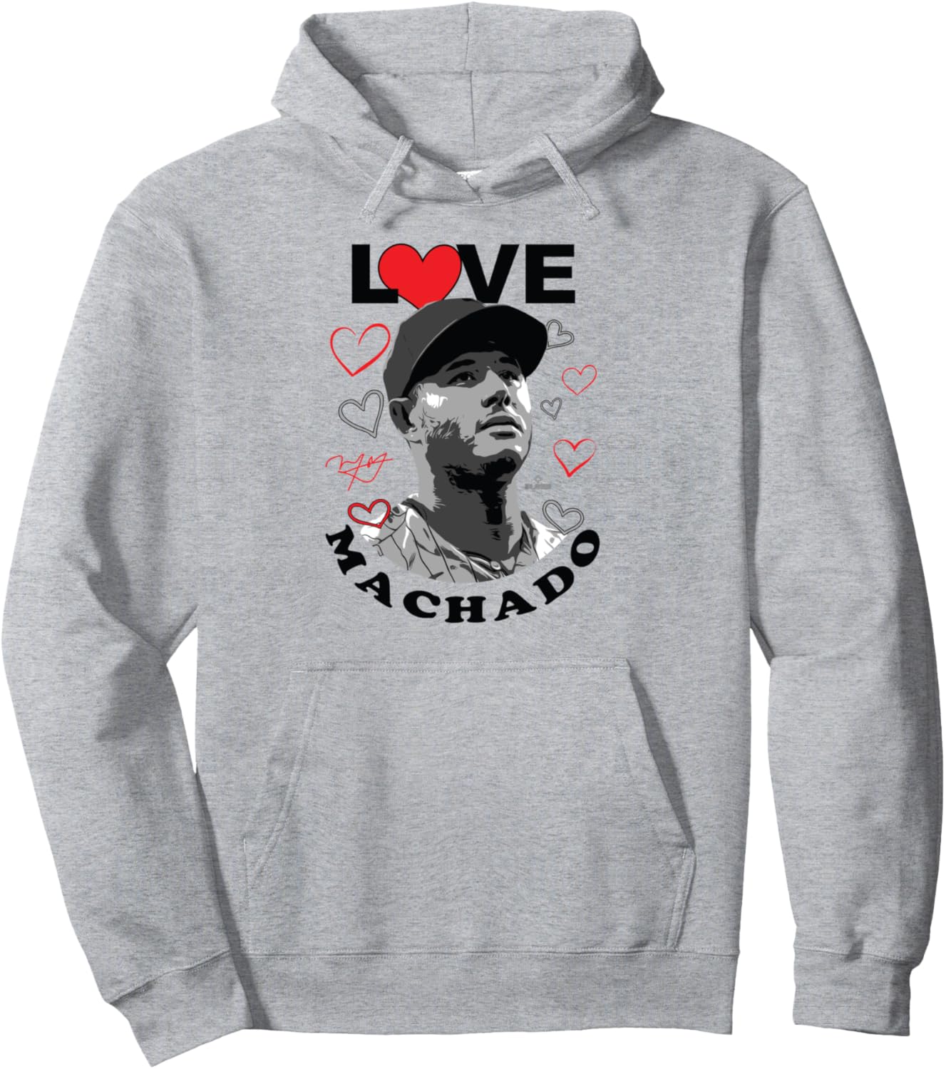 

Толстовка Love Manny Machado Valentine San Diego Baseball MLBPA Ryno Sports, серый