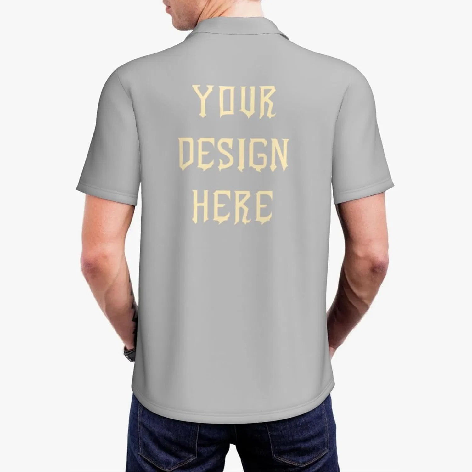 Пиджачная футболка для мужчин Personalized Golf Shirt for Grandpa, Silve — фото 4