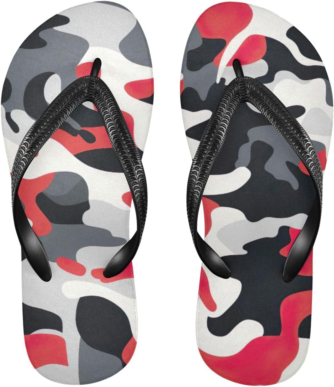 

Яркие забавные шлепанцы с камуфляжным принтом для пляжа и душа, резиновые нескользящие летние тапочки для прогулок, для женщин и мужчин Sinestour, Colorful Funny Camo