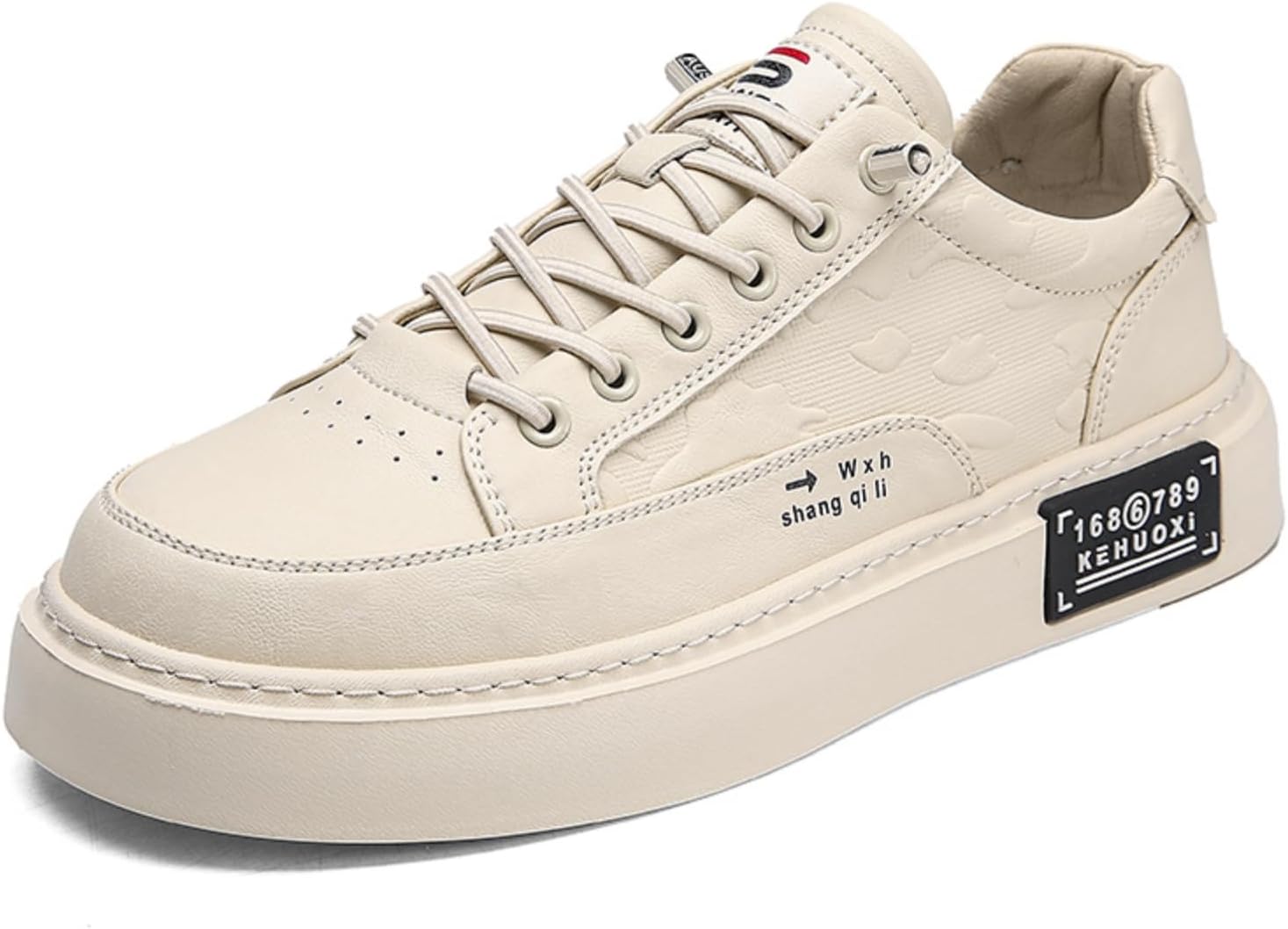 

Мужские белые кроссовки на платформе, стильные повседневные туфли с тиснением и металлической деталью, удобные и модные для повседневной носки Aokisx