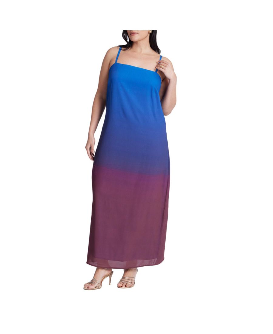 

Женское платье большого размера из шифона с эффектом омбре ELOQUII, Ombre