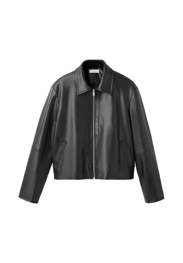 Куртка из искусственной кожи для подростков Mango Kids, Black — фото 4