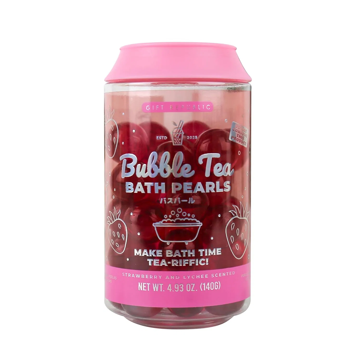 Жемчужины для ванны Bubble Tea с ароматом клубники и личи, 140 г Gift Republic — фото 2