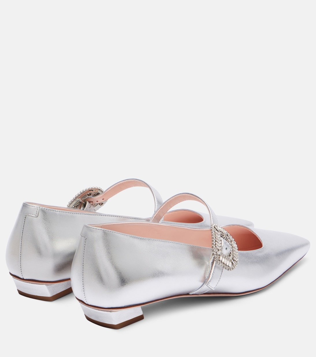 Балетки Belle Vivier 25 из металлизированной кожи Roger Vivier, Argento — фото 2