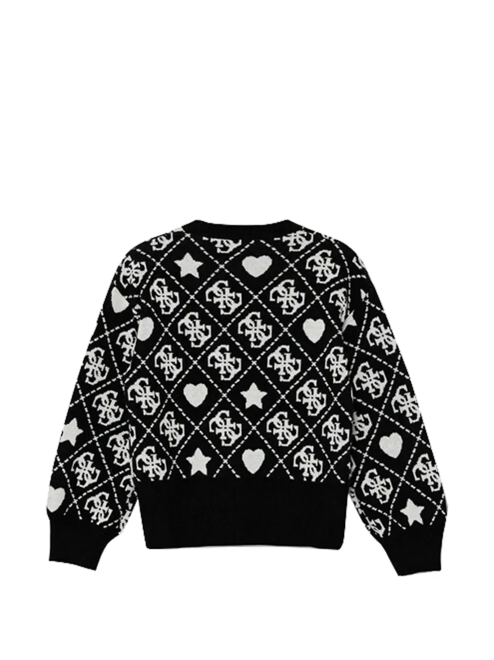 Джемпер с жаккардовым узором Guess Kids, черный — фото 2