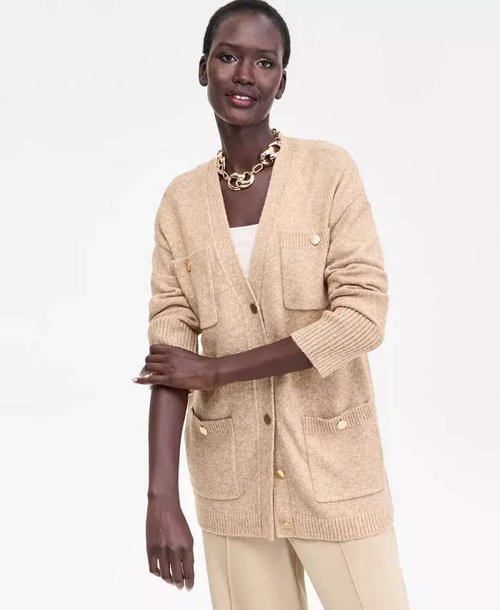 

Женский кардиган с карманами I.N.C. International Concepts, коричневый