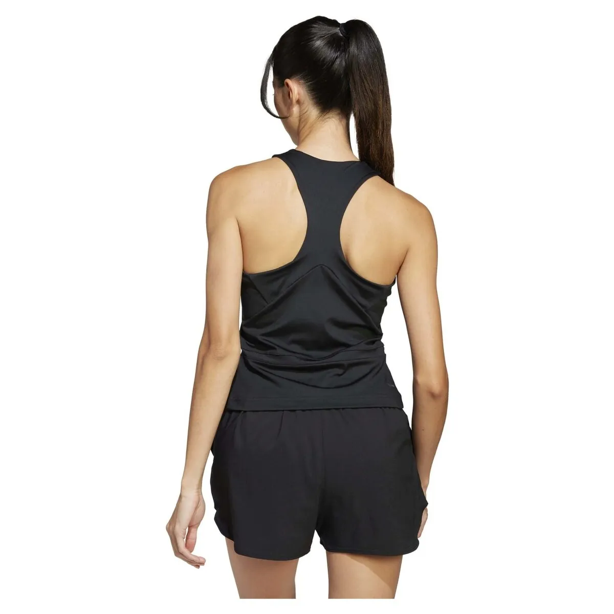 Женская теннисная майка Adidas Y-TANK MIDI, черный — фото 2