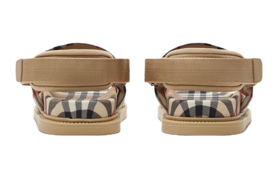 Детские сандалии на плоской подошве в винтажную клетку Burberry, коричневый — фото 4